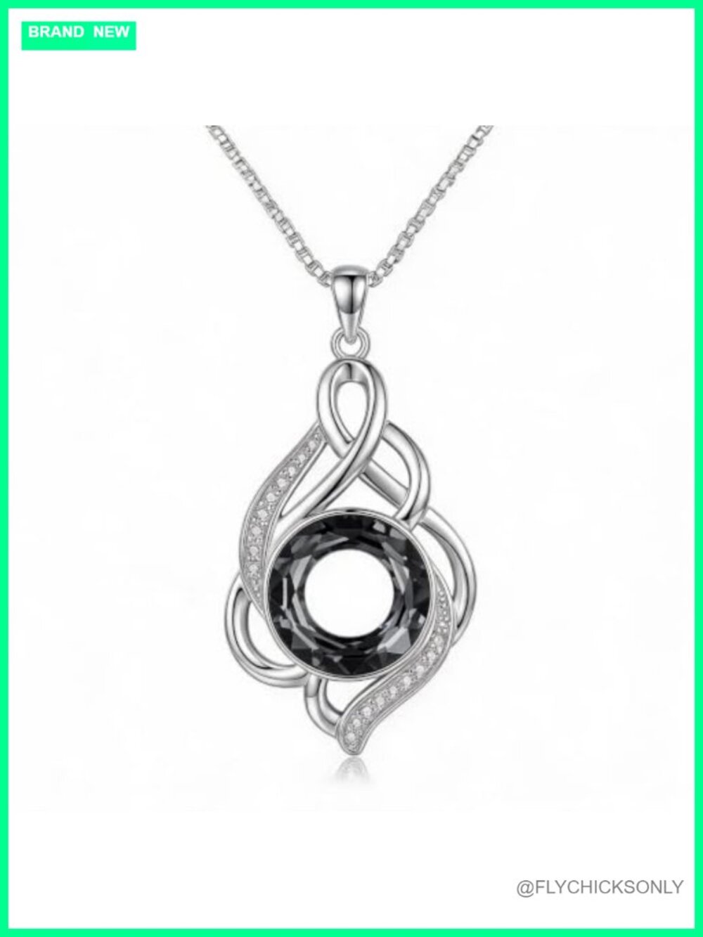 Austrian Crystal Infinity Pendant Necklace White Gold Plated Women Gift